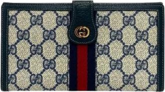 Gucci Pre-owned Wallets, male, Blue, Size: ONE SIZE Pre-owned GG Long Wallet