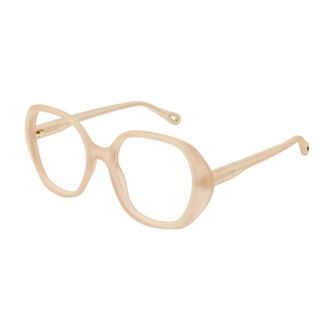 Chlo&eacute; Eyeglasses Square Full Rim, Shiny Nude Frame And Clear Demo Lens Lens Ch0053O004