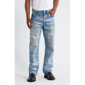 Purple Foiled Logo Jeans in Light Indigo at Nordstrom, Size 29