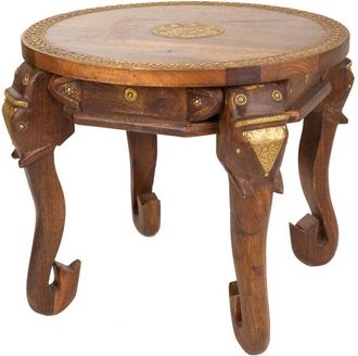 Wanderlust Deco Wanderlust Deco - Mesa De Centro De Madera Y Metal Marr&oacute;n 52x52x40