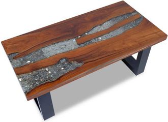 vidaXL Coffee Table Teak Resin 39.4x19.7, 243467