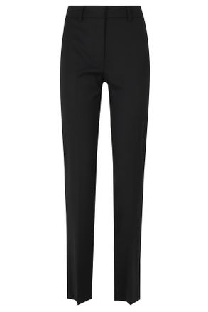 Federica Tosi Black Frescolana Straight-Leg Polyester-Blend Pants