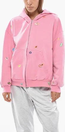 Balenciaga Brushed Cotton Hoodie FRUITY with Zip Closure Balenciaga