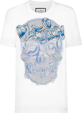 Philipp Plein Skull T-Shirt - Dames - T-shirts - Wit - S - Katoen - Tops