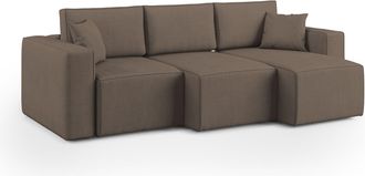 Divani.Store Morfeo Sof&aacute; Con Asiento Extra&iacute;ble En Tela Impermeable 245 Cm Marr&oacute;n