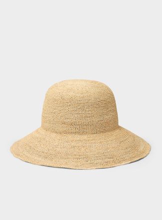 Simons Womens Minimalist raffia cloche hat