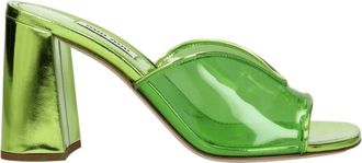 Miu Miu Groene Plexiglas Platform Sandalen - Dames - Muiltjes - Groen - 36 EU - Schoenen