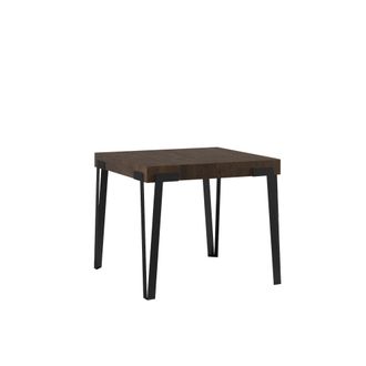 Itamoby Tavolo Allungabile 90x90/246 Cm Rio Noce Telaio Antracite