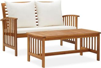 vidaXL Muebles De Jard&iacute;n 2 Piezas Con Cojines Madera Maciza De Acacia Vidaxl