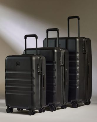 Antler Large Cabin Suitcase Set In Black - Icon Stripe