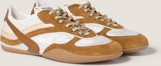 Miu Miu Gymnasium technical fabric and suede sneakers