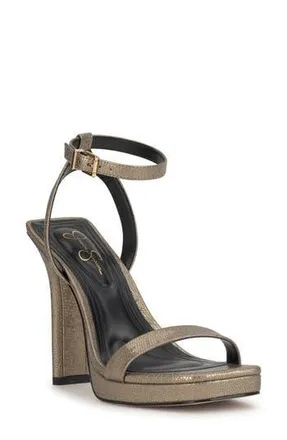 Jessica Simpson Adonia Ankle Strap Platform Sandal in Bronze Gllzll at Nordstrom Rack, Size 7.5