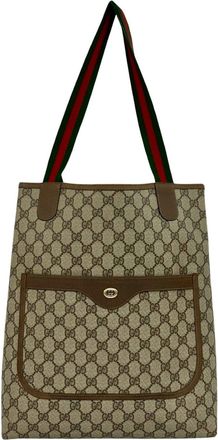 Gucci Brown Pvc Leather Handbag Tote Bag (Pre-Owned)