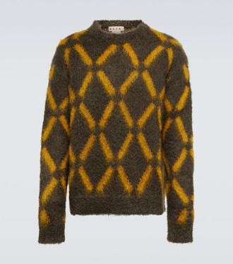 Marni Intarsia mohair-blend sweater