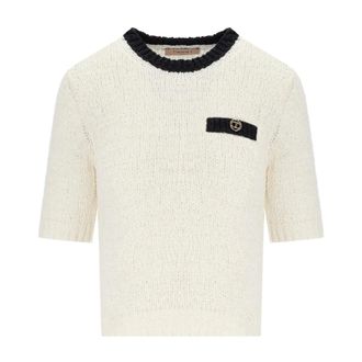 Twinset Dames, Truien, Wit, Maat: XS Katoen