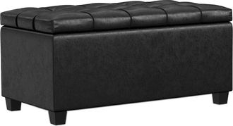 Simpli Home Sienna 33In Transitional Rectangle Storage Ottoman Bench