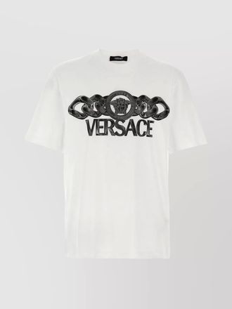 Versace cotton logo print t-shirt