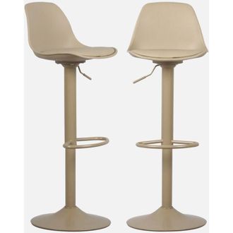 Sweeek Sweeek - Taburete De Bar Regulable Con Imitaci&oacute;n Cuero, Set De 2, Noah, Cappucino, 38.5x42x83 Cm