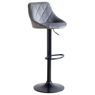 Happy Garden Happy Garden - Taburete De Bar De Terciopelo Gris Robin