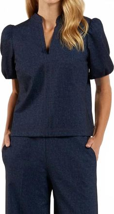 Jude Connally Coco Denim Top In Navy