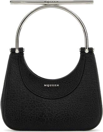 Alexander McQueen Mcqueen T-Bar Mini Black Lambskin Bag