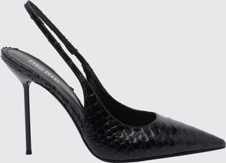 PARIS TEXAS Lidia Python-Print Leather High-Heel Slingback Pumps