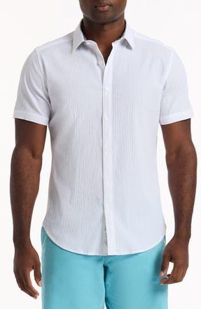 Robert Graham Harbor Short Sleeve Stretch Cotton Button-Up Shirt in White at Nordstrom Rack, Size Xx-Large