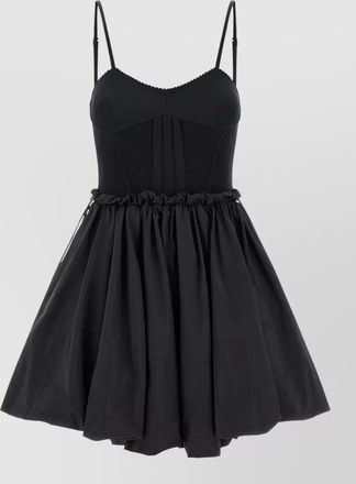 The Attico taffeta dress fitted bodice flared skirt