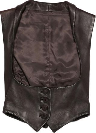 Romeo Gigli 1990s gilet met knopen - Bruin
