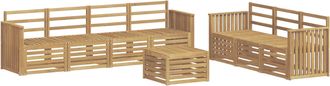 vidaXL Juegos De Sof&aacute;s 8 Uds. Blanco Madera De Acacia S&oacute;lida Vidaxl