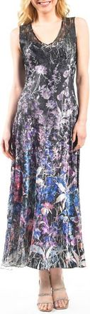 Komarov Climbing Vines Maxi Dress with Lace Back Detail in Monarch Garden at Nordstrom, Size X-Small