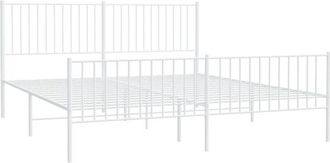 vidaXL Estructura cama sin colchón con estribo metal blanco 183x213 cm Vidaxl