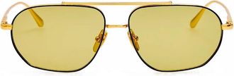 Linda Farrow ARDEN LFL1684 C1 Mens Sunglasses Gold Size 55