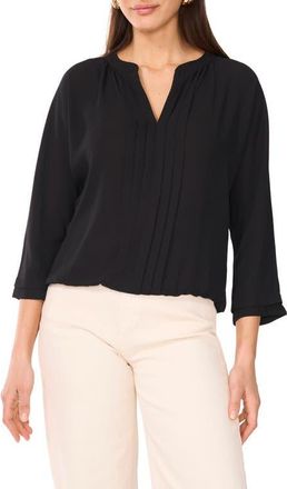 Vince Camuto Pleated Panel Top in Rich Black at Nordstrom, Size Medium