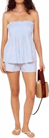 Minkpink Ines Strapless Top In Sky Blue