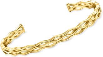 RS Pure by Ross-Simons 18kt Gold Vermeil Wavy Cuff Bracelet