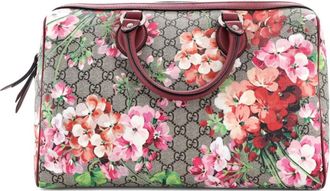 Gucci Convertible Boston Bag medium tas met bloemenprint en GG canvas - Bruin