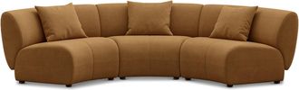 Castlery Auburn Armless Curve Sofa Customized, Caramel Performance Fleece, Spill Resistant, Modular for Sofas, Castlery