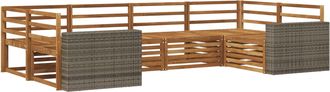 vidaXL Conjunto De Sof&aacute;s De Exterior 6 Uds. Natural Vidaxl