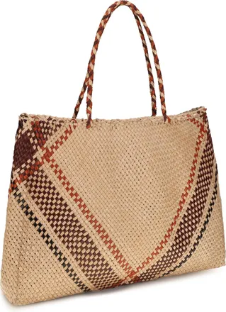 Dragon Diffusion Handwoven Goatskin Tote Bag - Beige