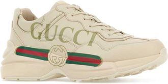 Gucci Beige Logo Rhyton Sneakers