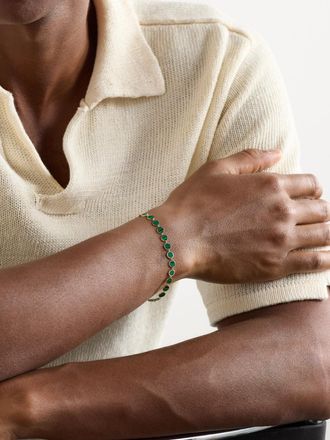 JiaJia 14-Karat Gold and Malachite Bracelet