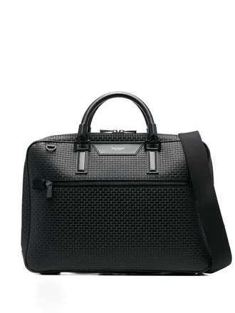 Serapian grained leather laptop case - men - Calf Leather - OS - Black