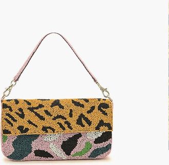 America & Beyond Womens Mixed Animal Beaded Shoulder Bag In Multi