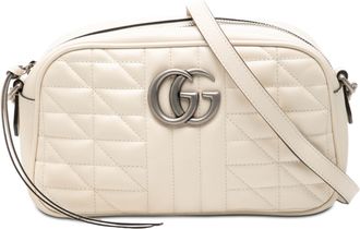 Gucci Tweedehands Kleine Gg Marmont Matelass&eacute; Leer Aria Crossbody