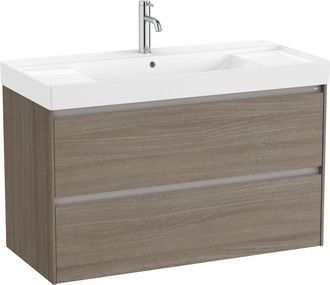Roca Roca - Pack Unik Mueble Base De 2 Cajones + Lavabo Ona Color: Olmo Oscuro