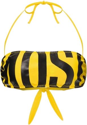 Moschino Maxi Logo Bikini Top - Dames - Bikinis - Geel - M - Badmode
