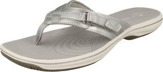 Clarks Brinkley Sea Synthetic Sandals In Silver Size 3