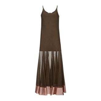 Fendi Dames, Jurken, Bruin, Maat: XS Leer