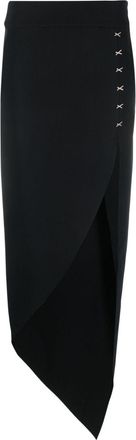 Genny crystal-detailing asymmetric maxi skirt - women - Polyester/Elastane - 42 - Black
